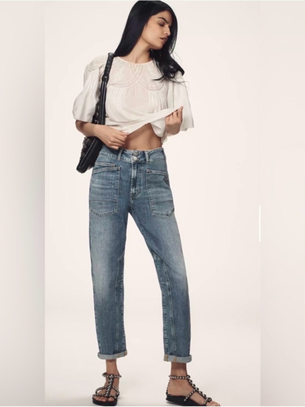 Anthropologie Pilcro The Wanderer Mid-Rise Relaxed Jeans Lonnie Wash Size 26